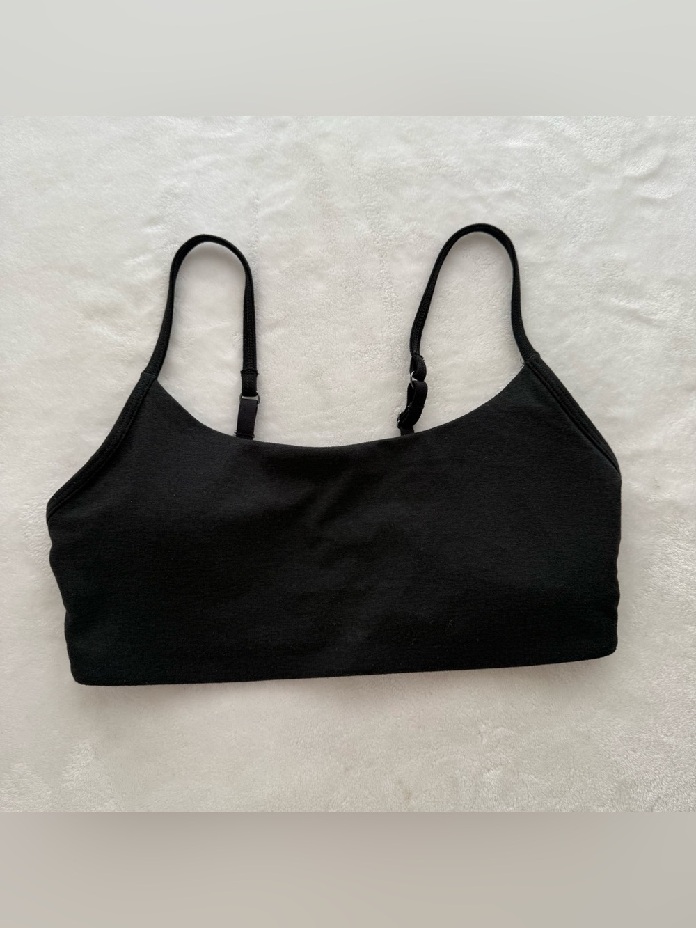 Vuori Halo Essential Bra Small in Black Heather Minimal Coverage Secure Fit - Picture 4 of 8